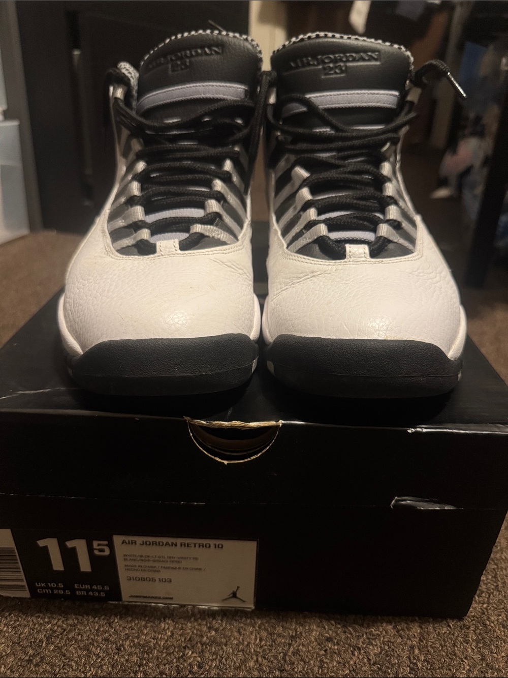 Jordan Men's Retro 10 OG Steel - White/Black